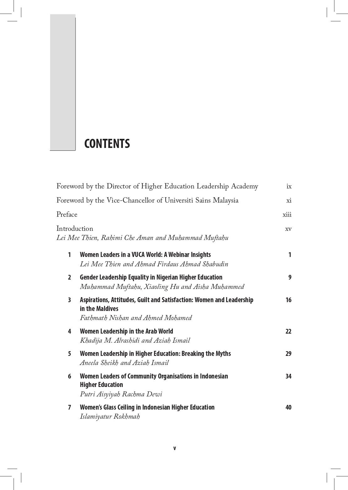 Advancing Women Leadership in Higher Education